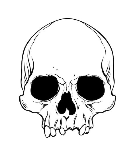 Simple Skull Drawing, Chest Tattoo Stencils, Dibujos Dark, Simple Skull, Skull Stencil, Skull Sketch, Scary Drawings, Free Tattoo Designs, Skull Art Drawing