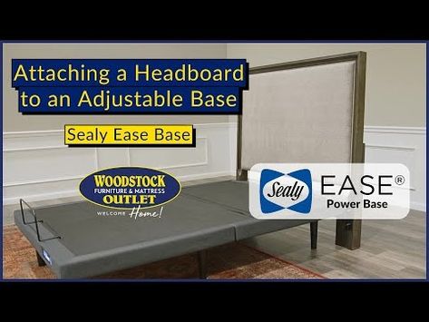 (2) How to Attach a Headboard to a Sealy Ease Adjustable Base - YouTube Diy Headboard For Adjustable Bed, Diy Full Size Headboard, Adjustable Bed Headboard, Full Size Headboard, Bedroom Redo, Adjustable Bed, Diy Headboard, Adjustable Base, Bed Base