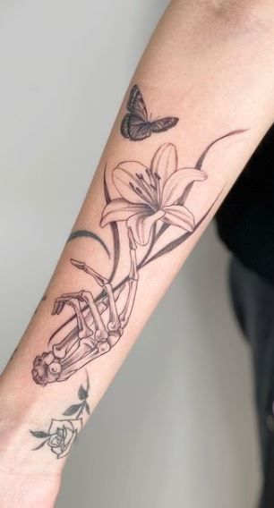 Masculine Lily Tattoo, Flower Tattoos Lily, Peace Lily Tattoo, Easter Lily Tattoo, Tattoos Lily, Tiger Lily Tattoo, Lilly Flower Tattoo, Tiger Lily Tattoos, Lily Tattoos