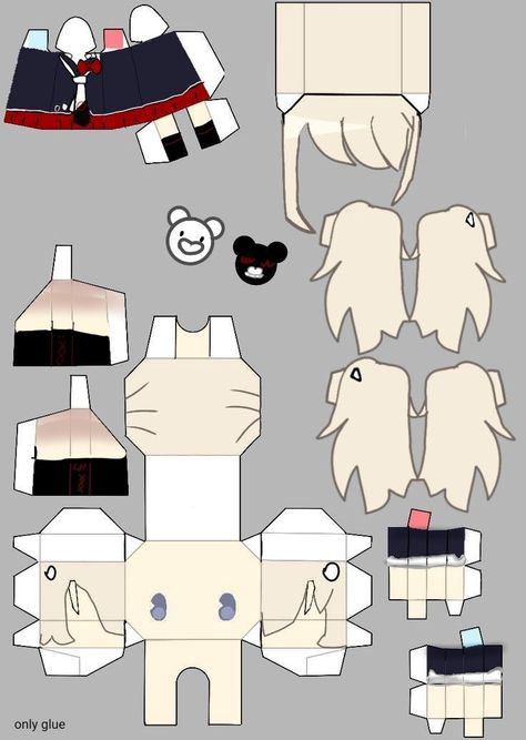 Danganronpa Papercraft, Junko Enoshima, Paper Doll Template, Paper Toys, Paper Models, Paper Doll, Origami Paper, Danganronpa, Paper Dolls