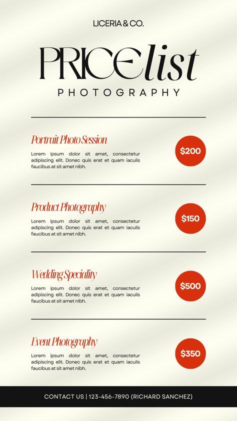 Tingkatkan Bisnis Fotografi Anda dengan Desain Estetik! Ingin memperkenalkan layanan fotografi Anda dengan cara yang elegan dan profesional? Gunakan desain "Black White and Red Minimalist Aesthetic Photography Service Rate Card Instagram Story"! Red Minimalist Aesthetic, Minimalist Aesthetic Photography, Red Minimalist, Rate Card, Photography Rates, Instagram Story Template, Minimalist Aesthetic, Story Template, Event Photography