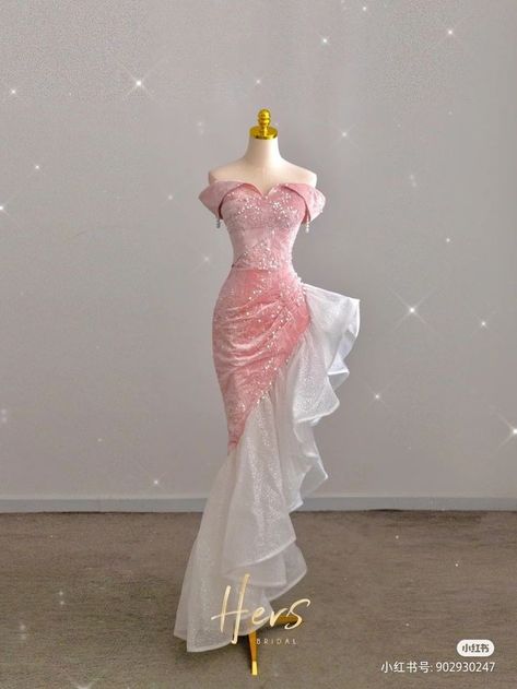 Balletcore Homecoming Dress, Pretty Dresses Fancy, Pink Glam Dress, Revenge Dress Ideas, Barbie Prom Dress, Pink Fantasy Dress, Fancy Pink Dress, Pink Princess Dresses, Princess Dress Fairytale