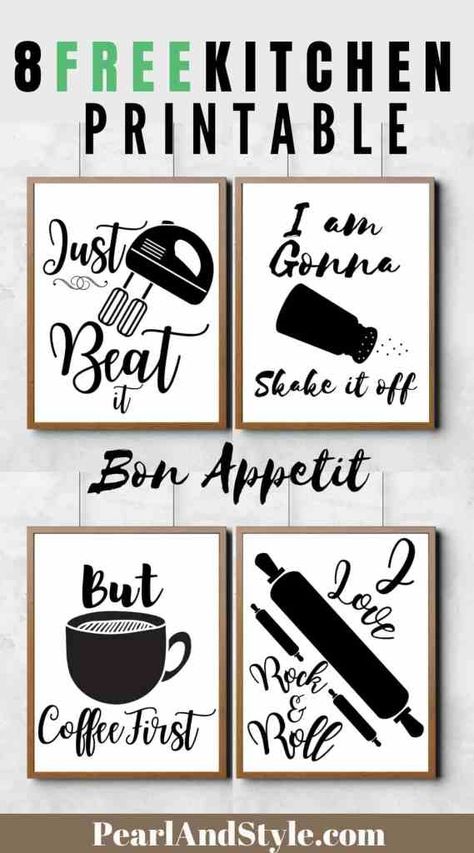 8 Free Funny Kitchen wall art Printables for dining room wall decor|kitchen wall decor, #kitchenprintablesfree #kitchenwallart #kitchenwalldecorideas #kitchenwallart #dining room wall decor #kitchenwalldecor Decorating A Kitchen Wall, Kitchen Printables Free Prints Wall Art, Kitchen Posters Printable Free, Wall Decor Posters Free Printables, Funny Kitchen Decor, Kitchen Art Prints Free Printables, Kitchen Quotes Decor Printables, Free Printable Wall Art Kitchen, Quotes For Kitchen Wall