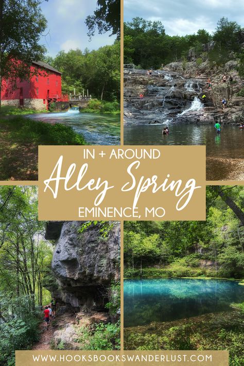 Explore beautiful Alley Spring, Alley Mill, and nearby Rocky Falls! Plus everything you need to know about camping at Alley Spring Campground. Alley Springs Missouri, Tennessee Road Trip, Missouri Travel, National Park Passport, Spring Camping, Hiking Adventures, Branson Missouri, Branson Mo, Travel Spots