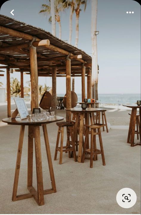 Boho Destination Wedding, Bar Deco, Destination Wedding Reception, Outdoor Restaurant Design, High Top Tables, Backyard Bar, Beach Cafe, Resort Design, Deck Decorating Ideas