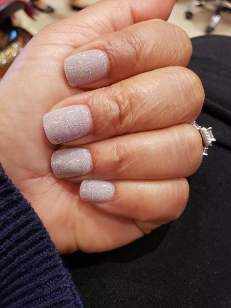 OPI white with SNS BC05 dip powder glitter on top. Opi Christmas Nails, White Glitter Dip Nails, Sns Dipping Powder Nails Winter, White Nails Dip, New Years Nails Dip Powder, Winter Nails Dip Powder Colors, Short Dip Powder Nails Winter, Winter Dip Powder Nails, Opi Dip Powder Colors