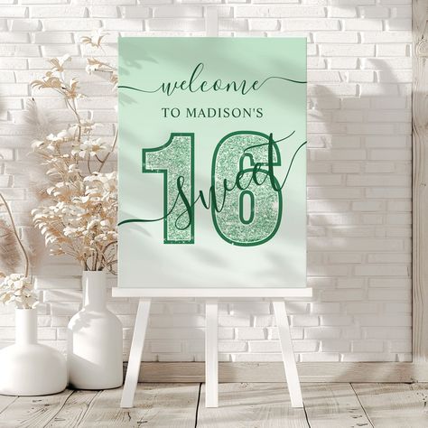 🎉✨ Celebrate in style with this personalized Sweet 16 Glitter Welcome Sign! Perfect for any Sweet 16 birthday celebration, this foam board adds a touch of glam to the party entrance! Available in several colors! Customize it with your own text and make it uniquely yours! 🎀🎂 Get yours now on Zazzle! 💖 Link in bio! . . . . #zazzlemade, #sweet16, #sweet16party, #sweet16decor, #custombirthdaydecor, #birthdaywelcome, #partywelcome, #redglitter, #sweetsixteen, #birthdaybash, #partydecor, #birthday... Birthday Party Essentials, Party Entrance, Stylish Photo, Sweet 16 Birthday Party, 16 Birthday, Party Essentials, 16th Birthday Party, Sweet 16 Parties, Sweet 16 Birthday