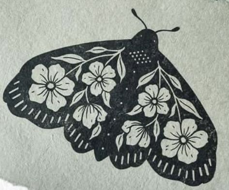 American Traditional Tattoo Ideas, Traditional Tattoo Ideas, Insect Tattoo, Hand Carved Rubber, Moth Tattoo, Hand Carved Stamps, Tattoo Portfolio, American Traditional Tattoo, Handprint Art