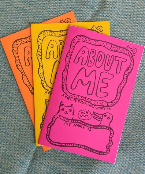 "About Me" activity zine for kids (or adults!) Get to know your kids, and help them get to know themselves! This zine has 11 pages of fun drawing and writing prompts to fill out. Also makes a wonderful keepsake for parents/caretakers as a kind of written time capsule. -measures 8.5"x5.5" -stapled spine -choose from three color options (only the cover varies in color, the interior pages are white) ----- (This zine is also available as a digital download in the "Printable Downloads" section of my Zine About Me, Zine Prompts, About Me Crafts, Fun Activities For Adults, Zine Ideas, About Me Activities, Art Zine, Printable Downloads, Zine Design