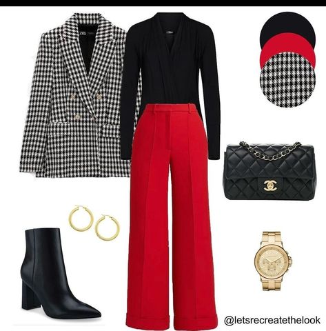 Red Dress Office Outfit, Red Pants Office Outfit, Red Pants Outfit Fall, Red Pants Fall Outfit, Blair Waldorf Wardrobe, Outfits Pantalon Rojo, Red Dress Winter Outfit, Red Blazer Outfit Classy, Red Pants Outfit Winter