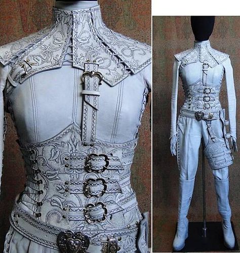 Mord Sith Steampunk Cosplay, Leather Armor, Victorian Steampunk, Steampunk Costume, Gothic Steampunk, Steampunk Clothing, Fantasy Costumes, Leather Corset, Fantasy Clothing