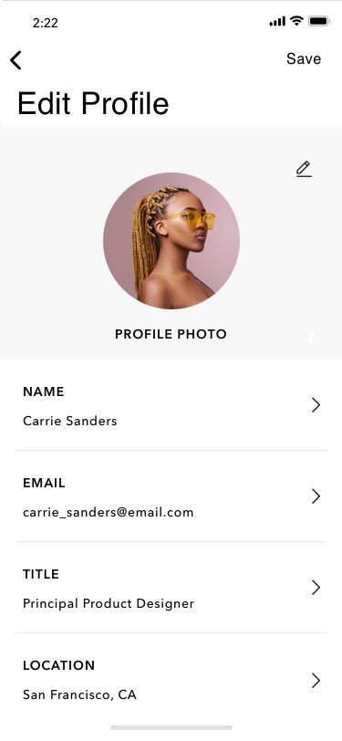 Edit profile screen Mobile App Profile Page, User Profile Ui Design Mobile App, Profile Screen Mobile Ui, App Profile Design, Profile Page Ui Mobile, Login Screen Mobile Ui, Profile Ui Mobile, User Profile Ui Design, Profile Page Ui