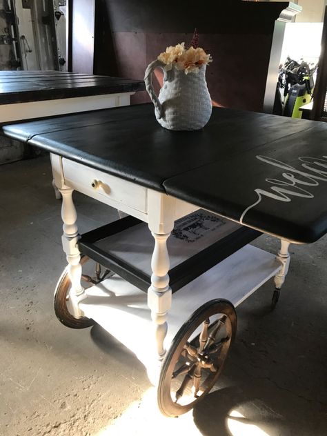 Painted Tea Cart Ideas, Tea Cart Ideas, Painted Tea Cart, Tea Carts, Vintage Tea Cart, Tray Makeover, Cart Ideas, Tea Cart, Refinished Furniture