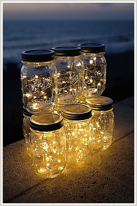 Patio Lights - Ouch! - Struggling to discover the ideas that you have been looking for? Why not try Amazon.com NOW! Fairy Lights In A Jar, Tafel Decor, Firefly Lights, Patio String Lights, Battery String Lights, String Lights Wedding, Solar Fairy Lights, Outdoor Patio Lights, Mason Jar Lighting