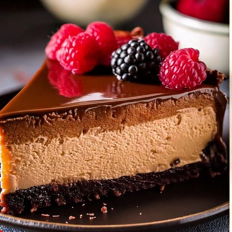 🍫🍰 Chocolate Cheesecake: A Slice of Heaven! 🍰🍫 Craving something rich, creamy, and downright decadent? Look no further! This Baked Chocolate Cheesecake is a showstopper that will impress at any gathering! With a luscious Oreo cookie crust and a smooth chocolate ganache topping, it's the ultimate dessert for chocolate lovers! ✨ What You'll Need: Oreo Cookie Crust: 24 Oreo cookies (wafers and filling) 4 tbsp unsalted butter, melted Chocolate Cheesecake Filling: 10 oz 70% dark chocolate 24 ... Baked Chocolate Cheesecake, Birthday Preparation, Chocolate Ganache Topping, No Bake Chocolate Cheesecake, Oreo Cookie Crust, Cheesecake Filling, Slice Of Heaven, Oreo Cookie, Melted Chocolate