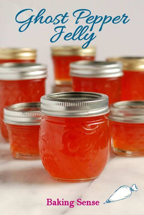 Ghost Pepper Jam, Ghost Pepper Jelly Recipe, Ghost Pepper Jelly, Pepper Jellies, Spicy Jelly, Canning Preserves, Hot Ghost, Pepper Growing, Habanero Recipes