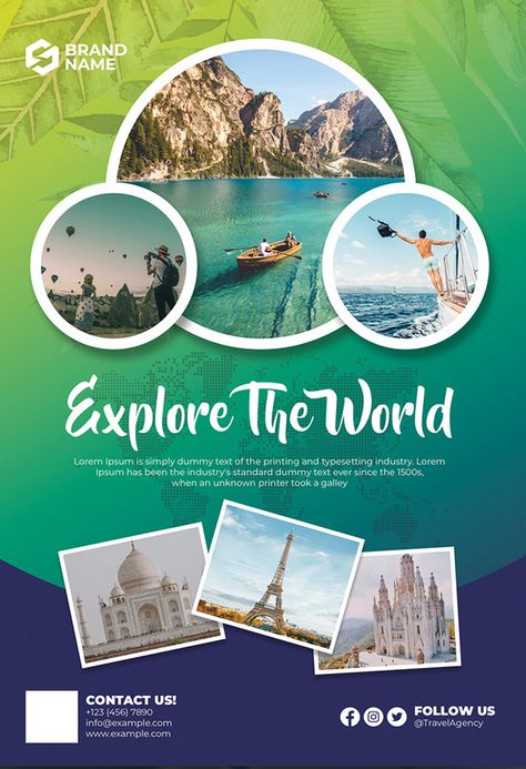 Travel Agency Flyer Template#pikbest#Templates#Flyer#Promotion Travel Agency Flyer Design, Travel Agency Poster, Travel Advertising Design, Travel Advertising, Travel Poster Design, Instagram Banner, Corporate Travel, Leaflet Design, Ad Creative