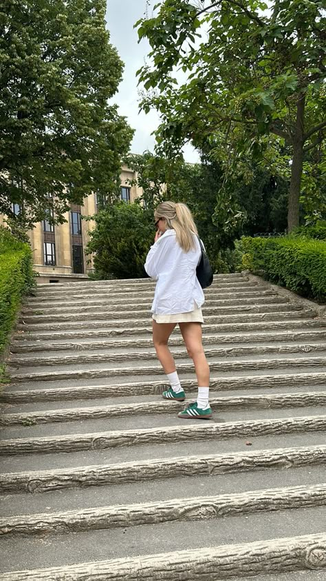 Green Sambas Adidas Outfit, Green Adidas Samba Outfit, Green Trainers Outfit, Green Sambas Outfit, Samba Green Outfit, Green Spezial Adidas Outfit, Green Sneakers Women Outfit, Green Shoe Outfits, Green Adidas Outfit