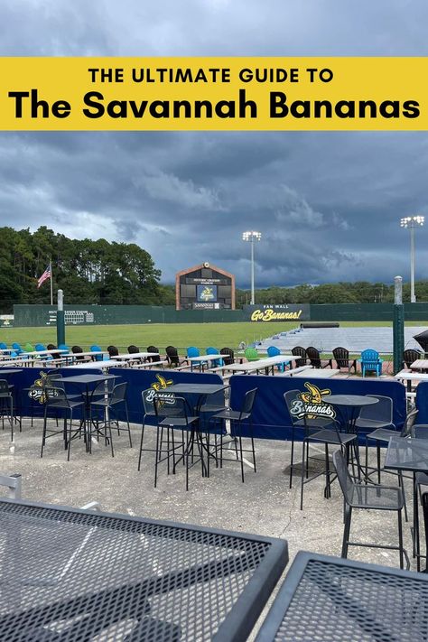 Savannah Bananas field at Grayson Stadium Savannah Bananas Baseball, Bananas Baseball, Savannah Banana, Banana Games, Savannah Bananas, Spring Break Kids, Hilton Head South Carolina, Visit Savannah, Family Beach Trip