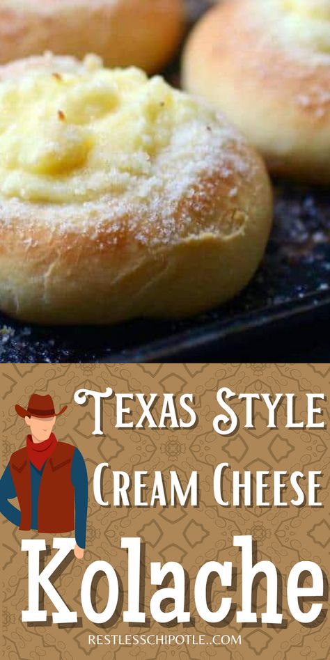 Bread Machine Kolaches Dough, Cream Cheese Kolache Filling, Kolache Recipes, Kolache Recipe Czech, Salty Bread, Texan Food, Cheese Kolache Recipe, Homemade Kolaches, Cream Cheese Kolache Recipe