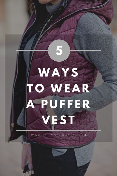 Jo-Lynne Shane shares 5 Ways to Wear a Quilted Puffer Vest for fall and winter #fallfashion #winterfashion #quiltedvest #puffervest #fashionover40 #womensfashion #fashion What To Wear With Vests Outfits, Puffer Vest Casual Outfit, How To Wear A Gilet Women, How To Wear Vests Women Winter, Puffed Vest Outfits For Women, Fall Vest Outfits Women 2023, Outfits With A Vest Winter, Purple Puffy Vest Outfit, How To Wear Puffy Vest