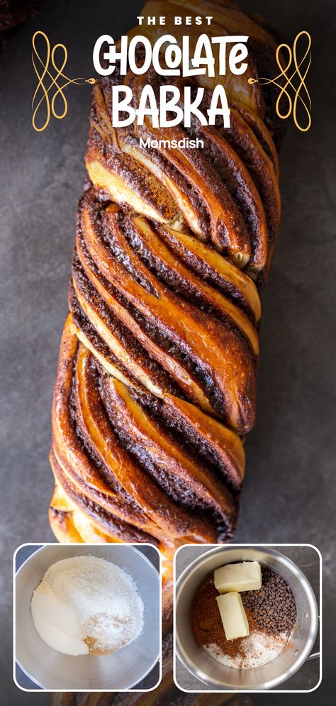 Cinnamon Swirl Brioche Bread, Chocolate Coffee Bread, Babka Packaging, Homemade Chocolate Bread, Chocolate Twist Bread, Yeast Recipes Desserts, Yeast Dessert Recipes, Babka Filling Ideas, Banana Babka