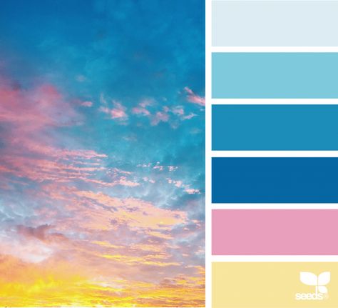 Candied Sky Design Seeds Color Palette, Seeds Color Palette, Seeds Color, Color Concept, Sky Images, Sky Design, Sky Color, Design Seeds, Blue Color Schemes