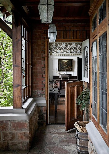 Edwardian villa with a beautiful wild garden in Johannesburg. Edwardian House, Brick Walls, Stunning Interiors, Entry Way, Johannesburg, House Inspo, Dream Home Design, Home Fashion, Interior Architecture Design