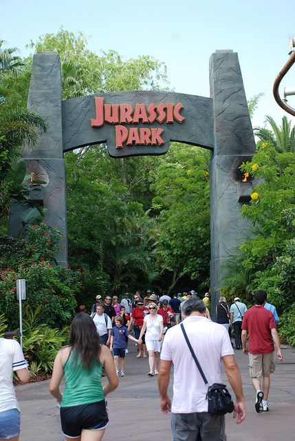 Jurassic Park Island of Adventure, via Flickr. Jurassic Park Gate, Sentosa Island Singapore, Singapore Island, Park Entrance, Universal Studios Singapore, Dino Park, Jurrasic Park, Universal Studios Florida, Universal Orlando Resort