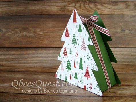 Christmas Tree Boxes, Box Origami, Christmas Treats Holders, Origami Christmas Tree, Christmas Treats Boxes, Christmas Tree Box, Christmas Craft Fair, Tree Box, Christmas Wrap