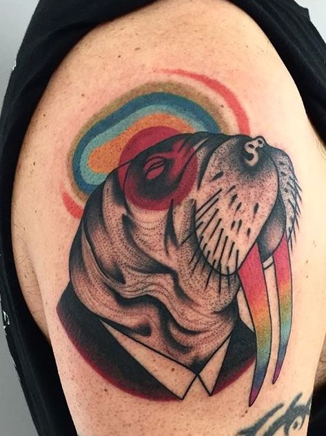 I Am The Walrus Tattoo, Walrus Tattoo, I Am The Walrus, Tattoo Inspo, Color Tattoo, Tattoos And Piercings, Tattoo Ideas, Piercings, Tattoos