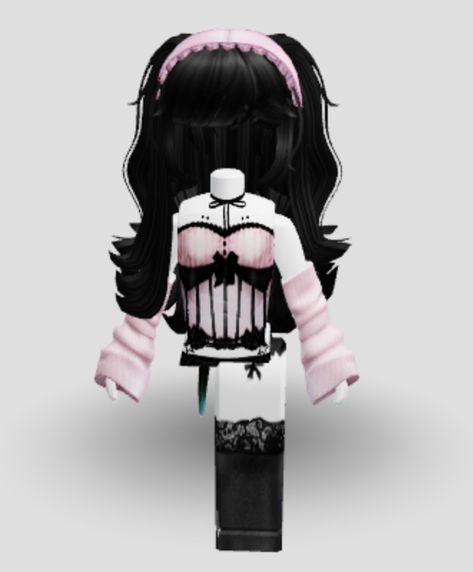 Pink And Black Roblox Avatar, Y2k Roblox Avatars, Roblox Hair Combos, Pink And Black Goth, Roblox Pink, Pink Emo, Roblox Group, Emo Roblox Avatar, Y2k Girl