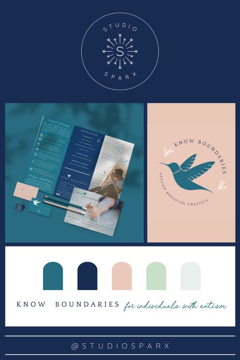 Logo Color Palette Branding Blue, Professional Brand Identity, Colour Branding Palette, Counsellor Branding, Therapist Branding, Blue Branding, Brand Website Design, Buh Bye, Teal Branding