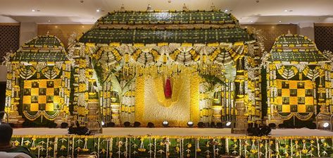 Kalyan Mandapam Decoration, Peli Mandapam Decoration, Pelli Pandhiri Designs, Pelli Pandiri Decorations, Pelli Mandapam Decoration Telugu, Wedding Stage Decorations Indian Traditional, Pelli Mandapam Decoration South Indian, Mandapam Decoration South Indian, Kalyana Mandapam Decorations