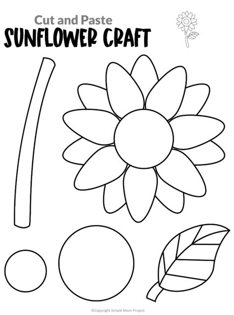 Sunflower Art Project Preschool, Classroom Sunflower Decor, Sunflower Crafts For Kids, Binocular Craft, Diy Crafts For School, Sunflower Template, Sunflower Crafts, Children's Church Crafts, Toddler Art Projects