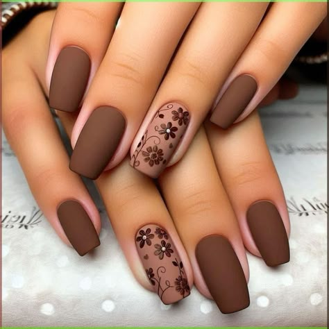 Brown Nails Design, Fall Nail Art Designs, Fall Gel Nails, Elegant Nail Designs, Fall Nail Ideas, Pretty Nail Art Designs, Fall Nail Art, Pretty Nail Art, Brown Nails