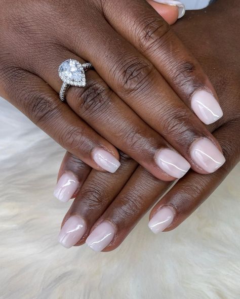 Milky White Nails On Dark Skin, Almond Nails Dark Skin, White Nails On Dark Skin, Almond Nails Dark, Nails On Dark Skin, Nails Dark Skin, Milky White Nails, Nails Dark, Polygel Nails