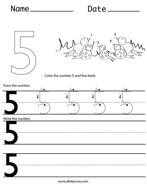 Number 5 Worksheet, Number Writing Worksheets, Preschool Worksheets Free Printables, Number Worksheets Kindergarten, Preschool Number Worksheets, Tracing Worksheets Free, Kindergarten Math Worksheets Free, Writing Practice Sheets, Free Printable Numbers