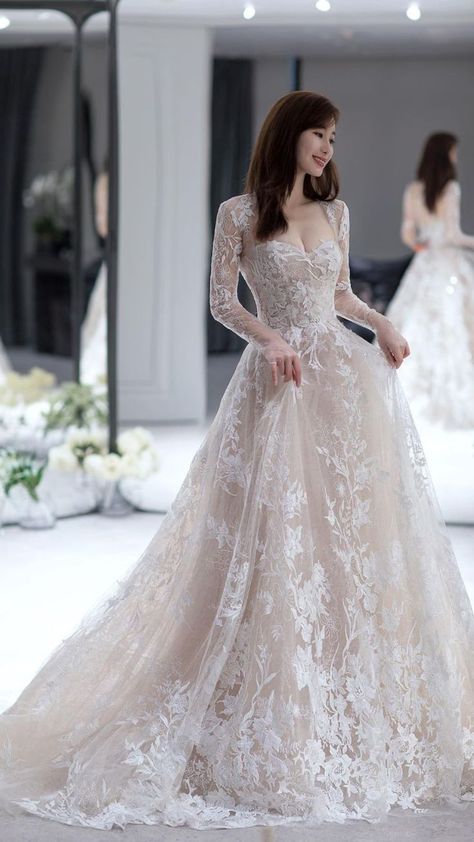 Aesthetic lace wedding dress inspo laceweddinggown elegantbride weddinginspo Wedding Dresses For Asian Brides, Winter Bride Dress Wedding, Simple Wedding Dress Western, Long Sleeve Wedding Dress Ball Gown Princesses Bridal Collection, Italian Wedding Dress Romantic, Trendy Wedding Dresses 2023, Simple Elegant Wedding Dress Lace Vintage Classy, Wedding Dresses Christian, Christian Wedding Dress Gowns