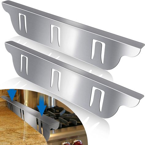 Stove Gap Covers - Stainless Steel, Kitchen Stove Counter Gap Cover Range Filler, Heat Resistant & Easy to Clean Gap Filler, Gaps Between Oven Kitchen and Counter Trim Kit for Stove Countertop (2 pcs) Stove Countertop, Stove Guard, Oven Kitchen, Stainless Steel Stove, Countertop Oven, Amazing Finds, Kitchen Oven, Kitchen Stove, Trim Kit