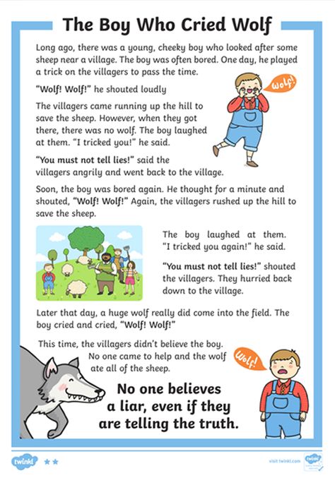 Use these worksheets for a great comprehension activity on the Aesop's Fable of 'The Boy Who Cried Wolf'. Sign up to Twinkl to download this resource.   #theboywhocriedwolf #english #teaching #lesson #story #teachingresources #education #homeeducation #twinkl #twinklresources Wolf Sign, The Boy Who Cried Wolf, Stories With Moral Lessons, Fables For Kids, English Moral Stories, Fable Stories, Short Moral Stories, English Stories For Kids, English Short Stories