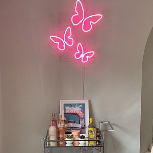 Butterfly Handmade, Neon Room, Neon Decor, Neon Sign Bedroom, 3d Butterfly, Indie Room, Dreamy Room, Led Neon Lighting, Cute Room Decor