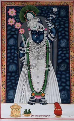 Shrinathji Image, Pichvai Painting, Shreenath Ji, Mata Durga, Golden Necklaces, Shree Nathji, God Venkateswara Images Hd Wallpaper, Dnd Backgrounds, Durga Devi