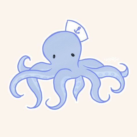 Cute Octopus Doodle, Cute Marine Animals Drawing, Sea Cute Drawing, Cartoon Octopus Drawing, Cute Octopus Art, Ocean Animal Doodles, Octopus Cute Drawing, Octopus Drawing Cute, Cute Sea Creatures Drawing