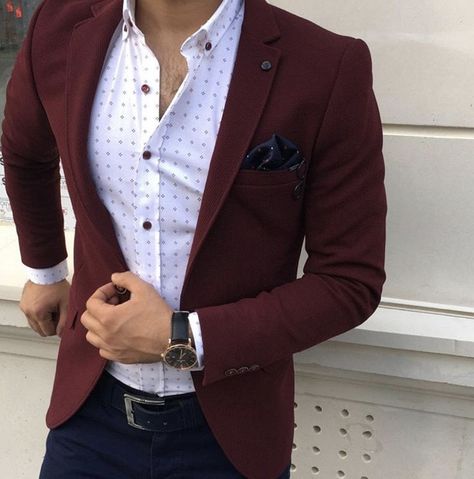 Red Jacket, White Shirt, Blazer, Red, White