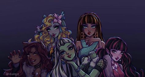 Monster High Pc Wallpaper, Monster High Computer Wallpaper, Monster High Desktop Wallpaper, Monster High Group Picture, Monster High Wallpaper Laptop, Monster High Banner, Monster High Fanart, My Monster, Arte Monster High