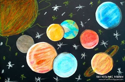 Classroom Management Ideas, Solar System Art, 5th Grade Art, Solar Systems, Arts Integration, Planets Art, Oil Pastel Art, Call Art, The Solar System