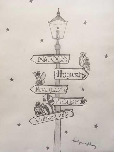 #Disney #Wegweiser #Narnia #Panem #Wonderland #hogwarts #drawing #zeichnen Hogwarts Drawing Ideas, Narnia Art Drawing, Harry Potter Drawing Ideas Easy, Hogwarts Drawing Easy, Hogwarts Drawings, Narnia Drawings, Harry Potter Draw, Hogwarts Drawing, Harry Potter Drawings Easy