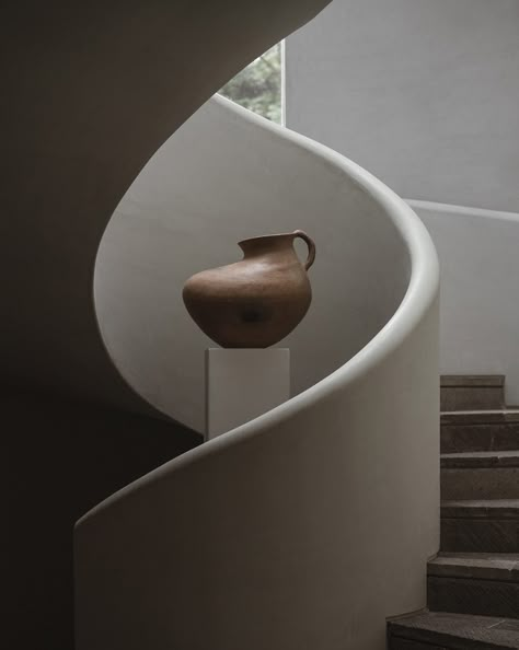 Los Durmientes — Openhouse Magazine Reclaimed Railway Sleepers, Mediterranean Interior, Stairs Architecture, Stair Case, Staircase Railings, Spiral Stairs, Interior Stairs, Beautiful Interior Design, Spiral Staircase