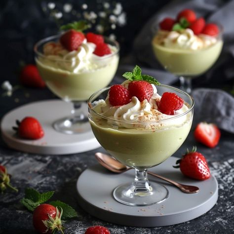 Light Yogurt Mousse with Lime and Strawberries 🍋🍓 📋 Ingredients: - 250 g of natural yogurt - Zest of 2 limes - Juice of one lime - 200 g fresh strawberries, diced - 50 g caster sugar (or adjust to your taste) 🥣 Instructions: 1. In a bowl, mix the natural yogurt with the lime zest and juice. 2. Add the powdered sugar and mix until completely incorporated. 3. Divide the diced strawberries into individual glasses. 4. Carefully pour the yogurt mixture over the strawberries. 5. Place in the refrig... Diced Strawberries, Yogurt Mousse, Dessert Light, Rest Time, Natural Yogurt, Lime Zest, Caster Sugar, Fresh Strawberries, Mint Leaves